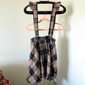 Plaid overall skirt